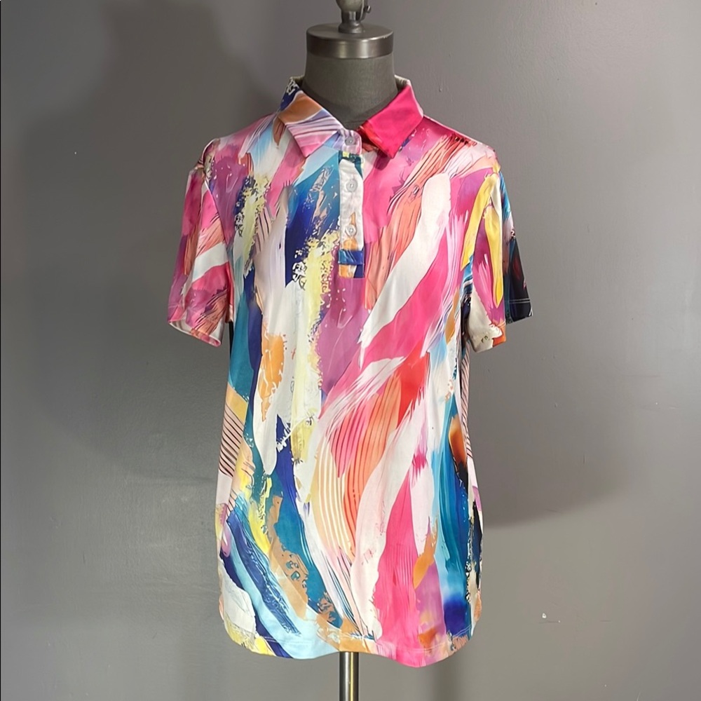 Acegolfs women’s vibrant golf shirt -beautiful stretchy fabric excellent quality